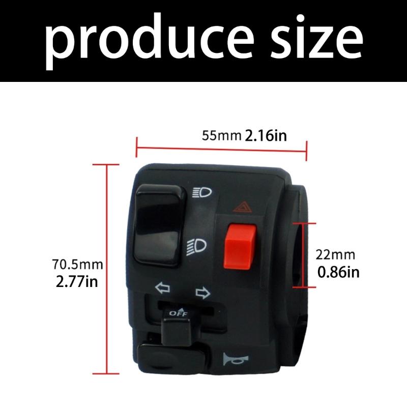 Motorbike Accessories Replacement 22mm Switches Universal Horn Button Turn Signal Warning Light Switches Easy Installation