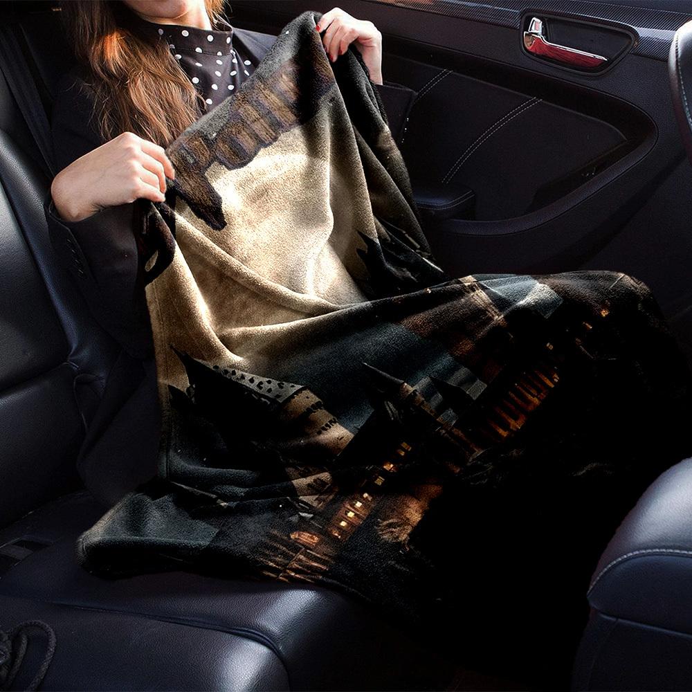 1pc Hogwarts Moonlight Flannel Blanket Soft Warm Throw for Home, Office, Travel, All-Season Cozy Bedding Gift L1474
