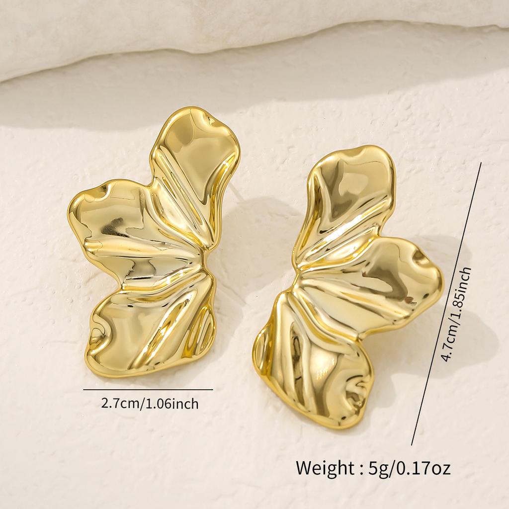 Irregular Design Flower Shape, Shi Earrings Personalized Creative Shape Elegant Earrings