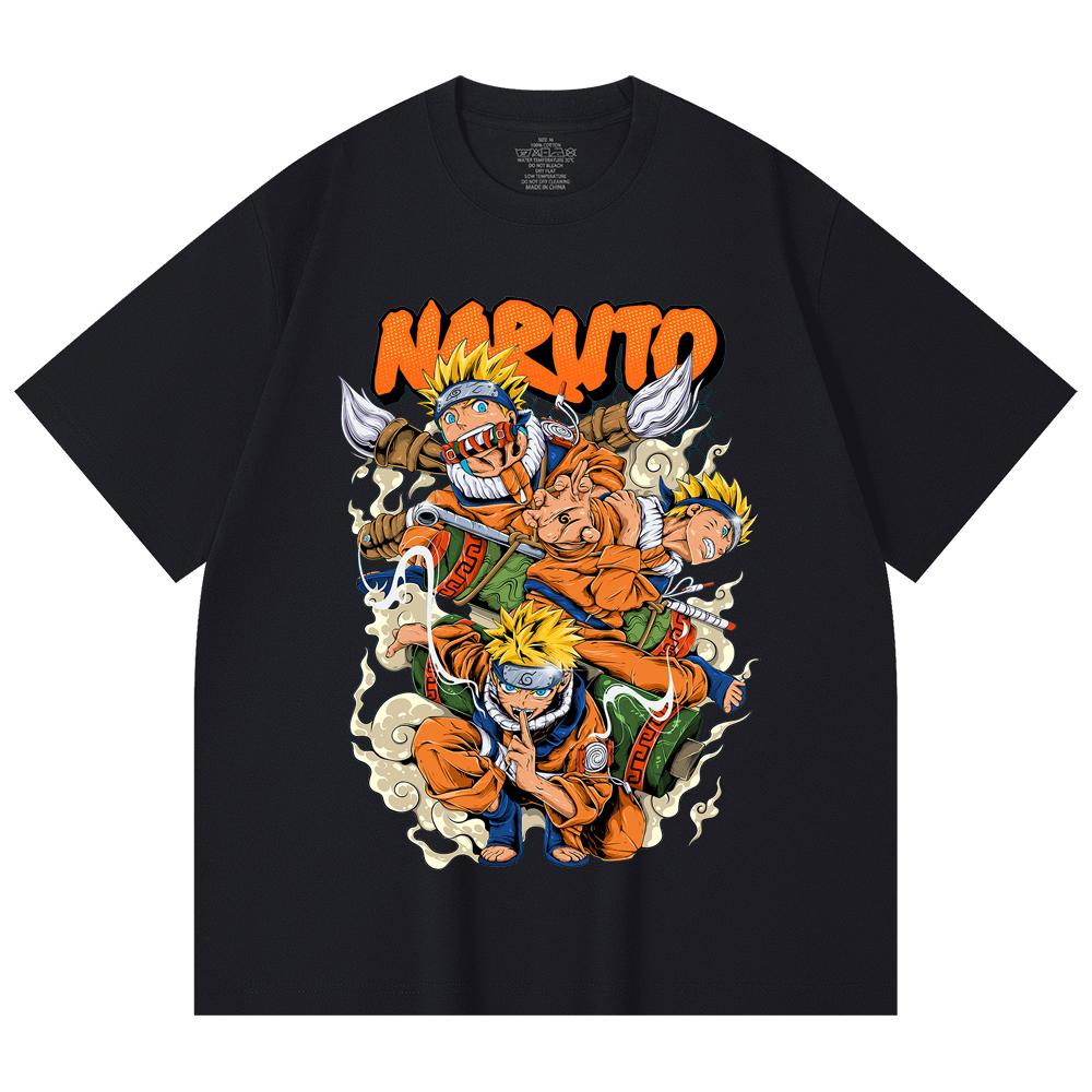 Хлопковая футболка унисекс Naruto V18, 230 г/м², 100% хлопок, плотный хлопок XS чёрный