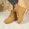 New Velvet Women's Martin Boots British Casual Large Size Flat-bottomed Warm Short Boots Non-slip Women's Shoes