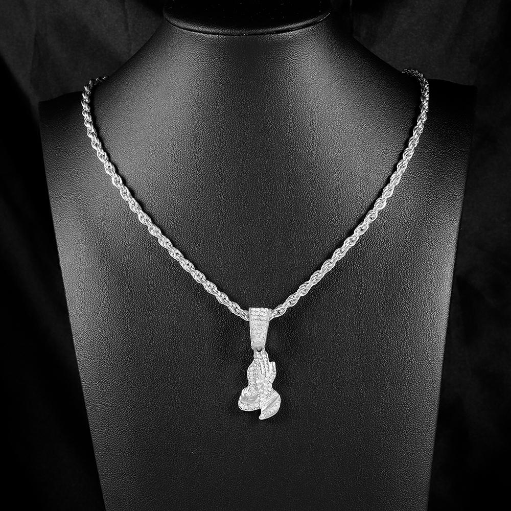 

Stylish Hip-hop Punk Necklace Set Iced Out Inlay Diamonds Cross Jesus Pendant Cuban Chain Tennis Chain Men Women Jewelry Gift