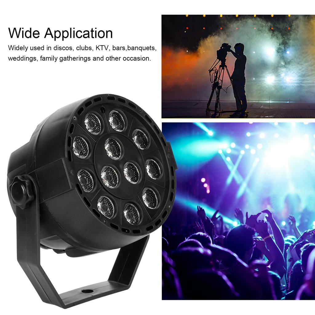 12LED RGBW Stage Lights with 512 Sound Control, Auto Master-Slave Mode, Remote Control for KTV Nightclub