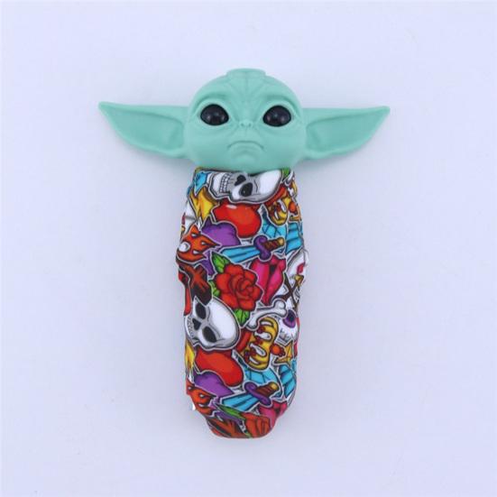 Baby Yoda Figure Model Toy Cute Cartoon Craft Miniature Figurine Ornament Collectible Star War Cartoon Alien Figure Silicone Pipe Christmas Gift