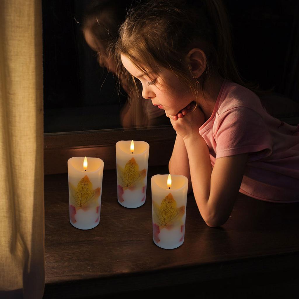 LED Electronic Candle Light Maple Leaf Simulation Swing Home Thanksgiving Christmas Hotel Decoration