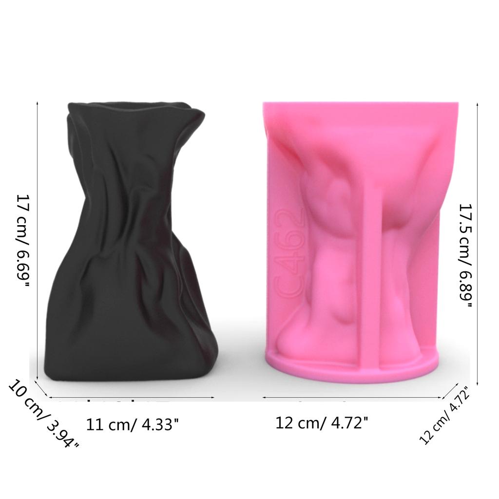 Jar Resin Molds Pleated Pocket Shaped Silicone Vase Moulds Elegant Storage Bottle Mold Container Mould for DIY Flowerpot