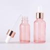 Dropper Bottles Refillable 5-100Ml Rose Gold Lid Cosmetic Container Glass Aromatherapy Liquid For Essential Massage Oil Pipette
