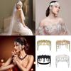 Elegant Crystal Flower Hairband for Female Masquerades Party Headpieces Shimmering Party Fringed Hairband for 1920s Party