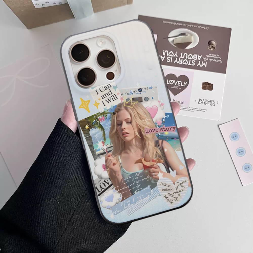 Avril Ramona Lavigne Phone Case For IPhone 16 15 17 Pro 11 12 13 14 Pro Max Plus Soft Ripple Silicone Cover Shell