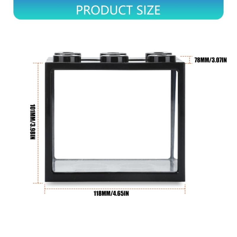 Stackable Desktop Aquarium with 6 Hole Betta Aquarium Suitable for Betta Fish Plastic Texture Design Easy to Clean