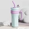 Large Capacity Insulated Water Bottle With Straw Office Double Drink Cup  Travel Tumbler