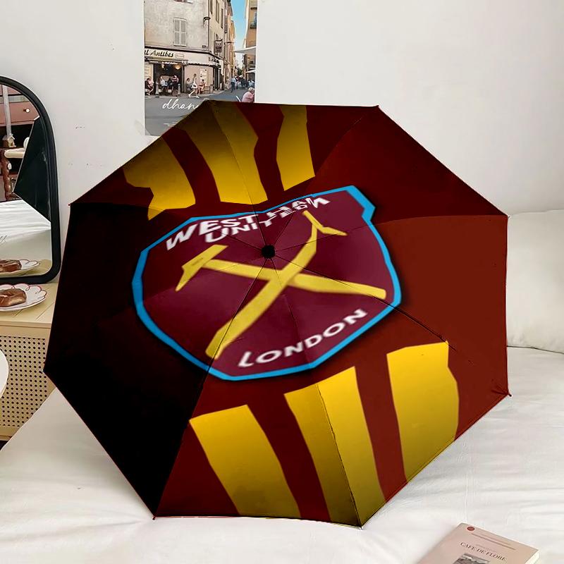 Ombrello con Emblema di Squadra di Calcio a 8 Stecche per Viaggio, Campeggio, Ombrello Leggero Portatile Casual, Essenziale per ogni Famiglia Regalo per le Vacanze