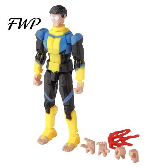 Collectible Posable Figure 3D Printed Action with Accessories Cartoon Character Model Movable Joints Decoration Gift for Animation Lovers Toy
