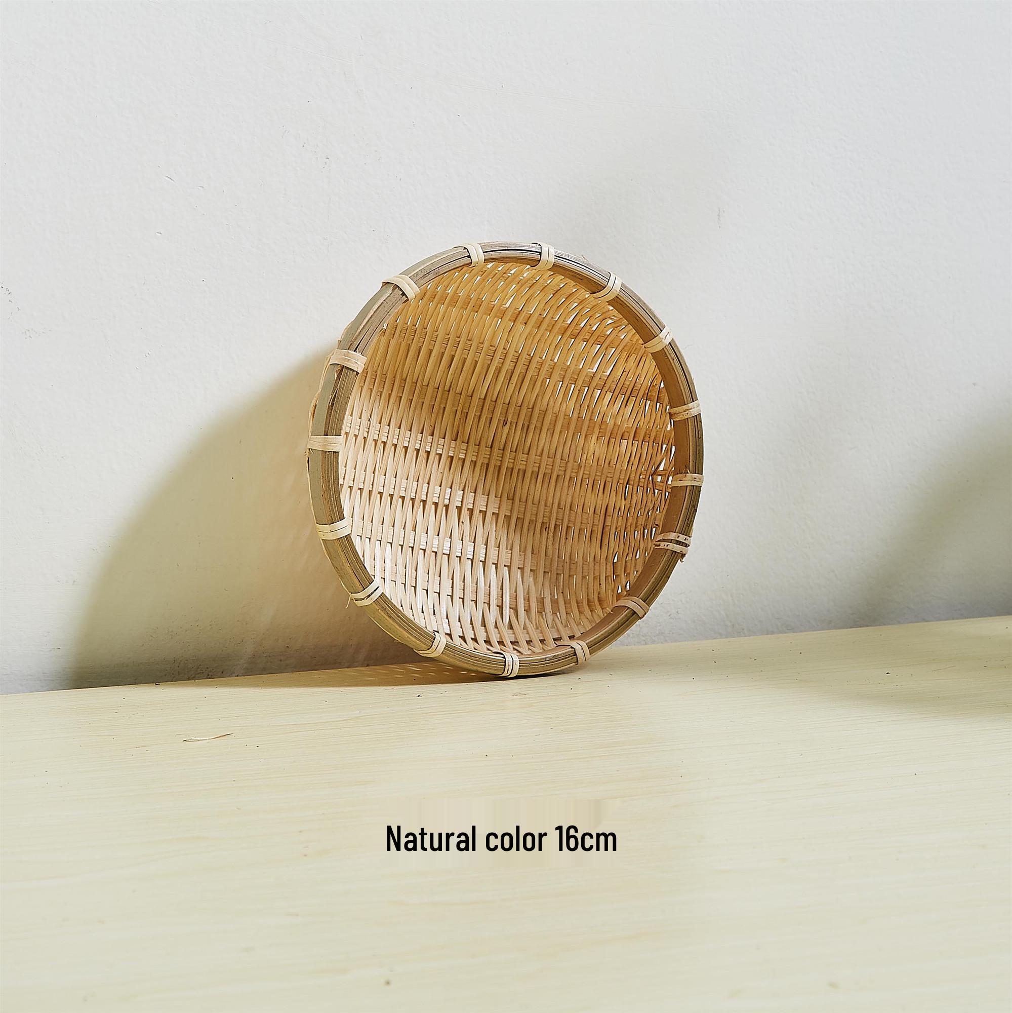 Handmade Bamboo Winnowing Basket for Steamed Buns, Vegetables, and Fruits - Free Shipping