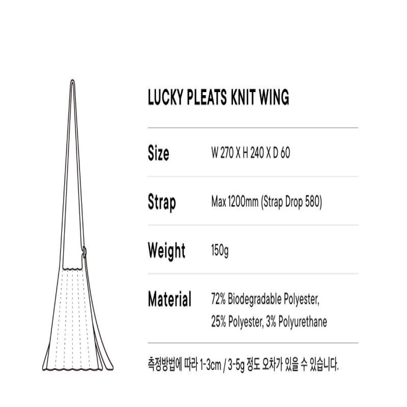 Joseph & Stacey Lucky Pleats Knitwear Wing Kuromi Rich Black Women Bag