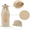 12 Sets Christmas Red Wine Bottle Covers Party Gift Bag Drawstring Bag Champagne Bottle Wrapping Bags with Linen Rope Tags