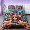 One Piece Duvet Cover Cartoon Luffy Bedding Set Soft and Comfortable Queen/King Twin Full Size Teens Boys Boys Gifts Soft Cozy