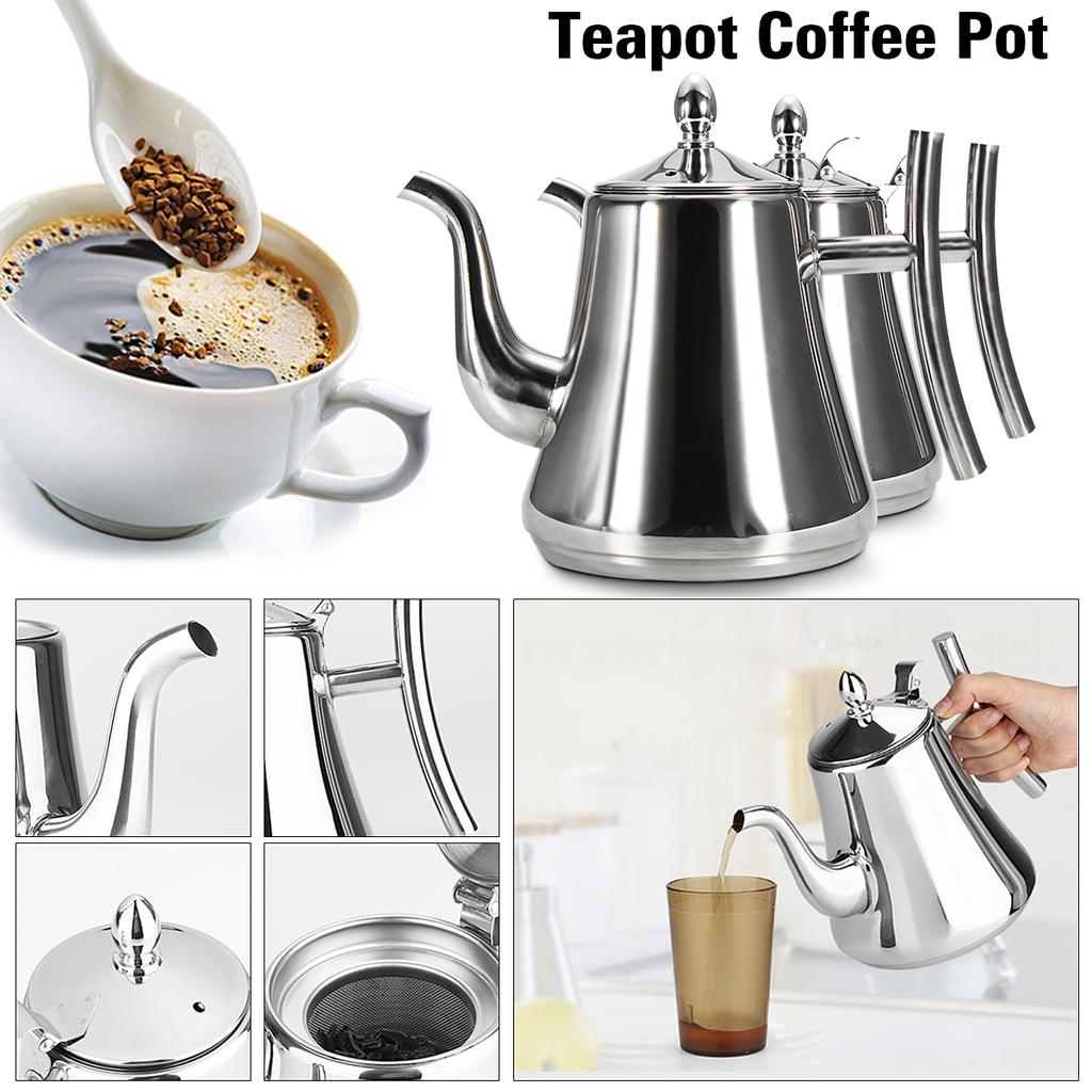 Théière En Acier Inoxydable 1500 Ml – Avec Filtre à Thé Amovible, Bec Verseur, Pour Maison/café