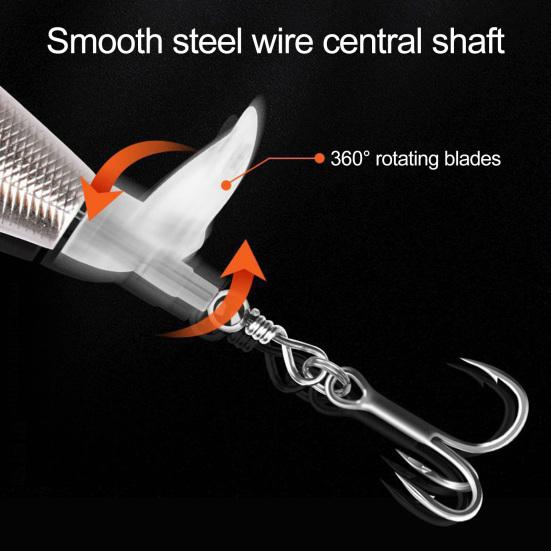 5Pcs 9.2CM/12G Topwater Fishing Lure with Rotating Propeller Long Casting Floating Splashing Artificial Bait Freshwater Saltwater Trout