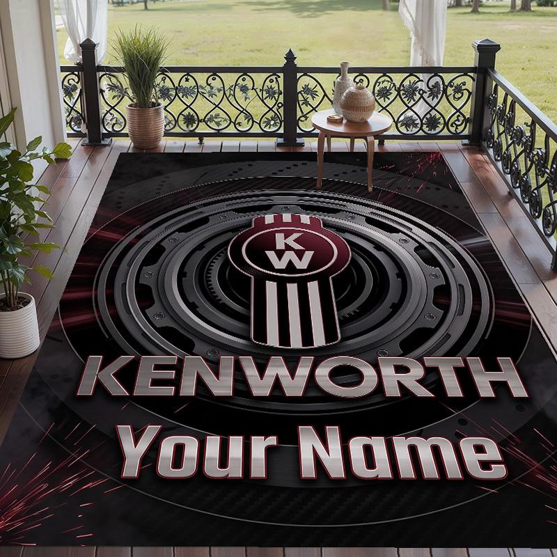 Custom Text Printed Rug Kenworth Non Slip Floor Carpet For Home Room Decor