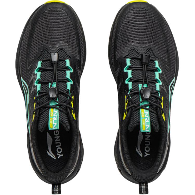 Li Ning Kids Running Shoes Comfortable Fashion Shock Absorption Rebound Breathable Low Top Kids Sneaker Black YKFV090-3
