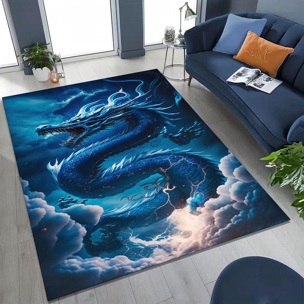 אמנות מיתולוגיה דרקון קסום שטיח מצויר לונג סיני לחדר שינה סלון ספה עיצוב שטיחון ביתי גדול מונע החלקה