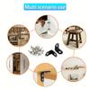 Heavy Duty L-Shaped Corner Brackets 20x20mm Stainless Steel & Black Iron with Screws - 10/20 Sets for Wardrobe/Wall/90° Fixing