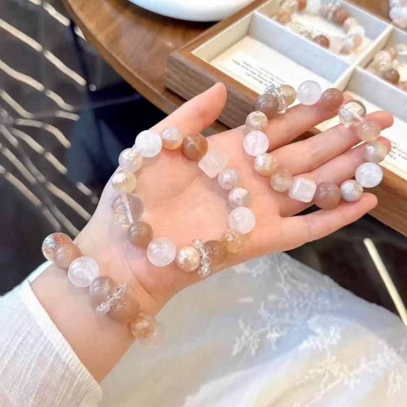 Xiaohongshu Natural Crystal Bracelet: Unique Design, Large Particle, Multi-Gemstone, Women's Niche Ins Style