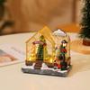 Christmas Scene Village House Ornament with LED Lights Christmas Decorations Resin Greenhouse Christmas Gift Home Decoration
