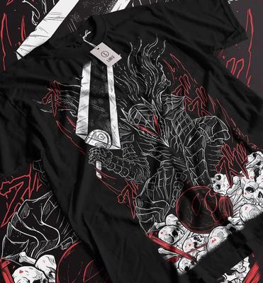 Black Swordsunisex Skull Knight Graphic Anime Unisex Tshirt Size S4xl