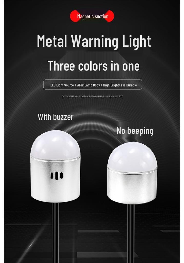 Waterproof LED Magnetic Hemisphere Signal Light: 3-Color, 12V/24V Indicator for Machines