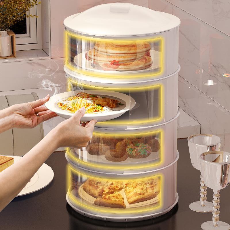 Transparent Stackable Food Insulation Cover Dust Proof Portable For Home Kitchen Keep Food Fresh Storage Organization Save Space