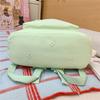 Cute Floral Embroidered Nylon Backpack for Women & Teens – Pastel Green Design with Multiple Pockets, Perfect for School and Daily Use