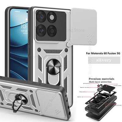Cases For Motorola Edge 60 Fusion 50 Neo 5G Slide Lens Push Window Heavy Duty Protective Case For Moto Edge 50 40 Ultra 30 Neo Stand Ring Armor Cover