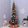 180cm Slim Artificial Christmas Tree with Realistic Branches, Tall and Narrow Christmas Tree with Folding Base, Green