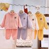 Plush Sets Children Autumn Winter Warm Fleece Suits Baby Thickened Cardigan Pants Outfits Boys Girls Homewear