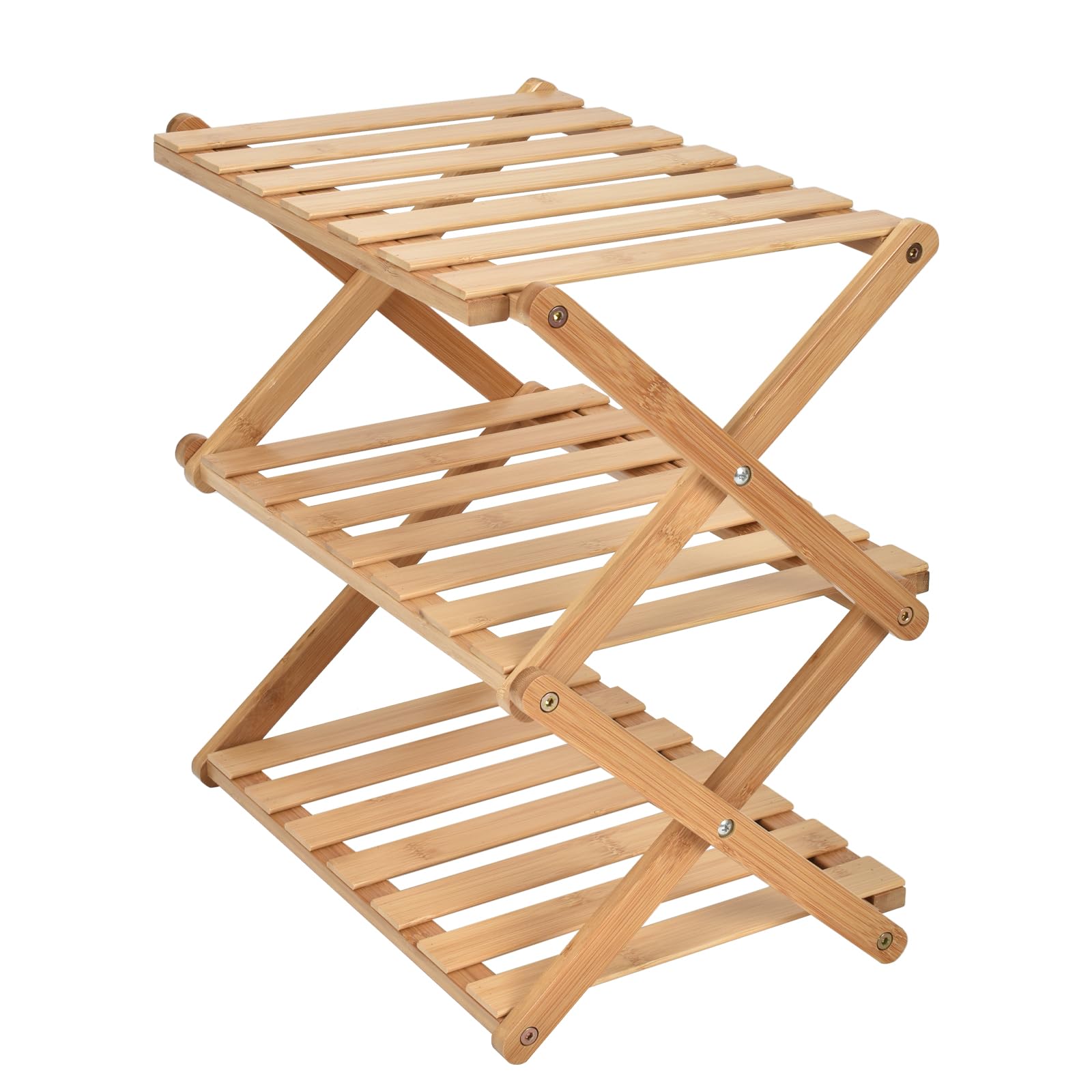 

Sun Percy Folding Rack 3 Tiers Bamboo Folding Storage Bag Included