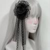 Gothic Retro Rose Lace Pearl Headdress Hair Clip