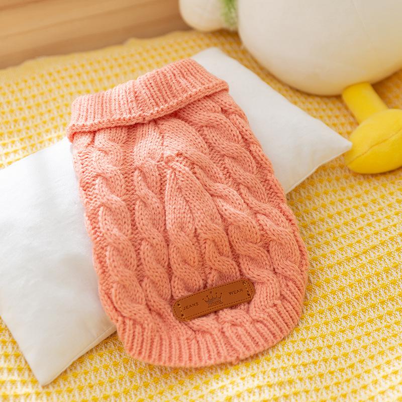 

Dog clothes autumn and winter warm sweater cute satchel knitted sweater teddy than bear cat two feet pet clothes L (recommended weight 8-5.5 kg)