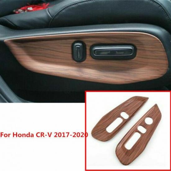 Peach Wood Grain 2X Seat Adjustment Panel Cover Trim For Honda CR-V CRV 2017-22