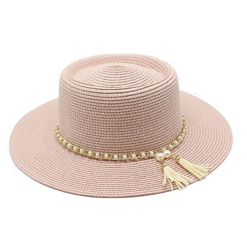 New Women Hats Summer Sun Straw Hats Outdoor Beach Panama Jazz Hats Leisure Vacation Dress Cap Sombreros De Mujer