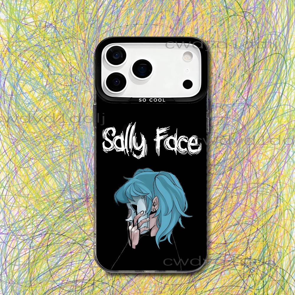 

S-Sally Face Game Sal Phone Case For iPhone 17,16,15,14,13,12,11,X,8,7,Pro,Max,Plus,SE4,Air,Mini IMD Gray Hard Matte iPhone16pro