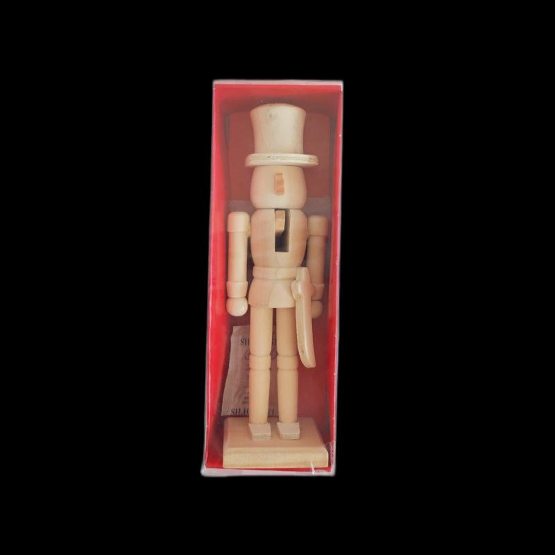 18Cm Unfinished Wooden Nutcracker Blank Soldier Doll With Paint Brush Pigment Diy Painting Craft For Christmas Home Decoration