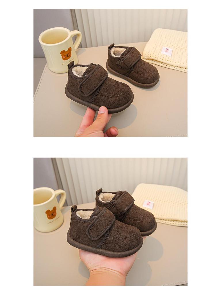 2025 Mädchen Koreanischer Stil Dicke Sohle Plüsch Birkenstock Winterstiefel - Warm, Modisch, Einfarbige Baumwollschuhe für Kinder