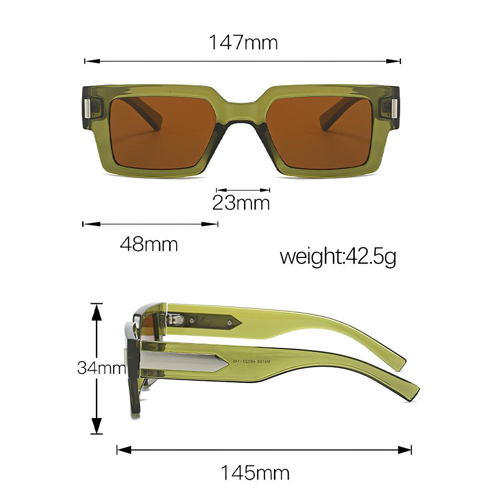 Light Luxury Golden Sunglasses Men Square Frame Classic Color Matching Minimalist Commuting Style Glasses