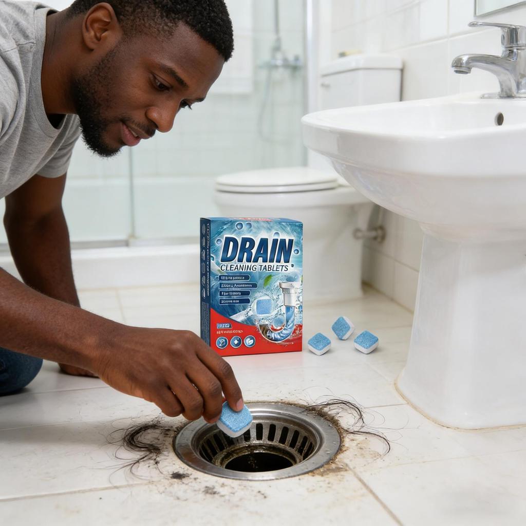 Powerful Cleaning Declogger Drain Clog Remover Sink And Drain Cleaner Pipe Tablets For Bathtub Toilet Bathroom Laundry Basement
