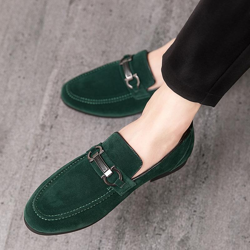 Shoes Autumn New Frosted Leather British Business Casual Leather Shoes Nightclub Hairstylist Lazy Doudou Shoes
