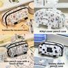 Hello Kitty And Capybara Canvas Storage Bag With Flip Cover For Stationery And Office Supplies
