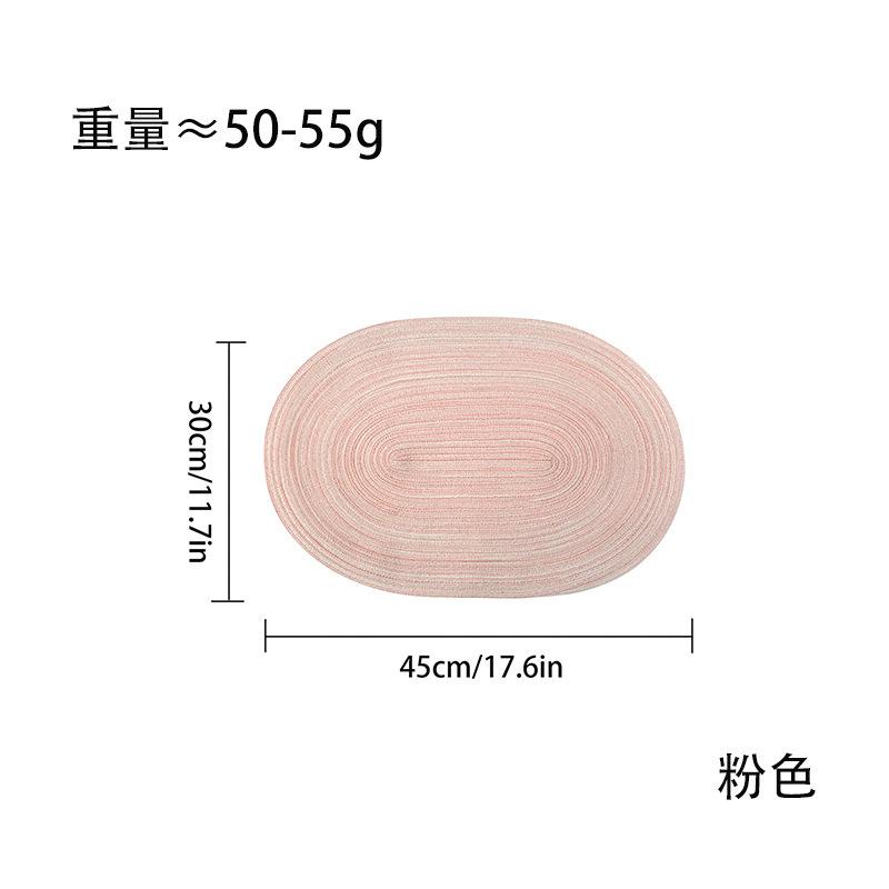 Polyester Cotton Placemat Nordic Style Oval Simple Table Mat Western Food Mat Non-slip Placemat Coaster Decorative Mat Bowl Mat
