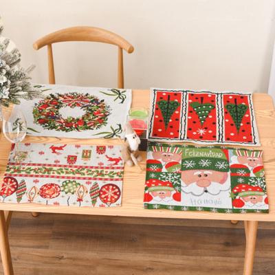 Weihnachten Neue Dekorative Produkte Gestrickte Stoff Mahlzeit Matte Kreative Gestrickte Mahlzeit Matte Tischdecke Ältere Baum Mahlzeit Matte